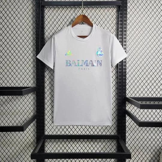 Maillot Real Madrid foot Balmain blanc 2023 2024